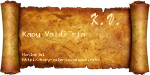 Kapy Valéria névjegykártya