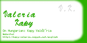 valeria kapy business card